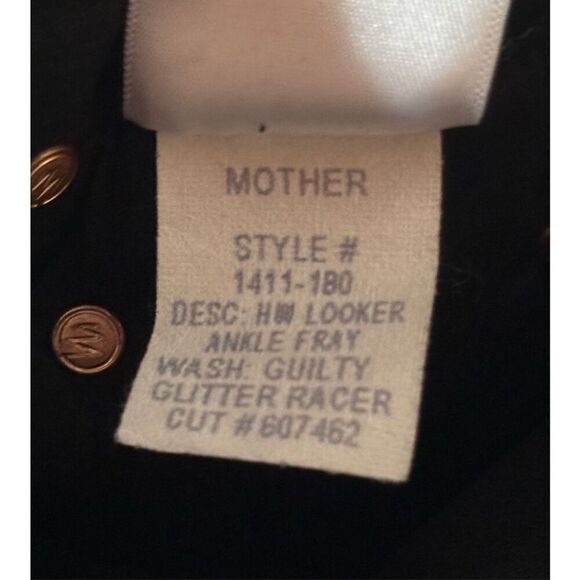 Women’s Mother High Waisted Looker Ankle Fray in Guilty Glitter Racer Size 24 - Picture 9 of 9